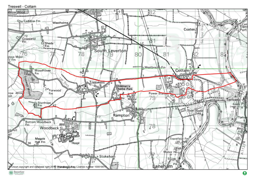 Treswell parish boundary